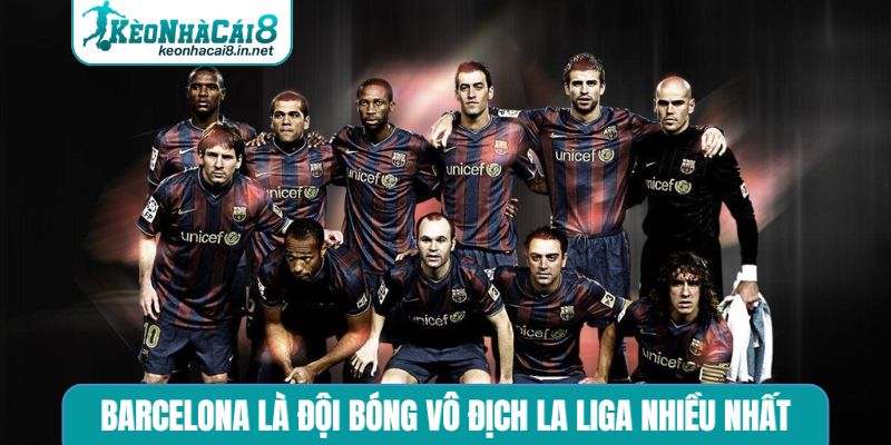 Barcelona là một trong số đội bóng vô địch La Liga nhiều nhất